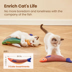 Bright colorful catnip toys for feline exercise