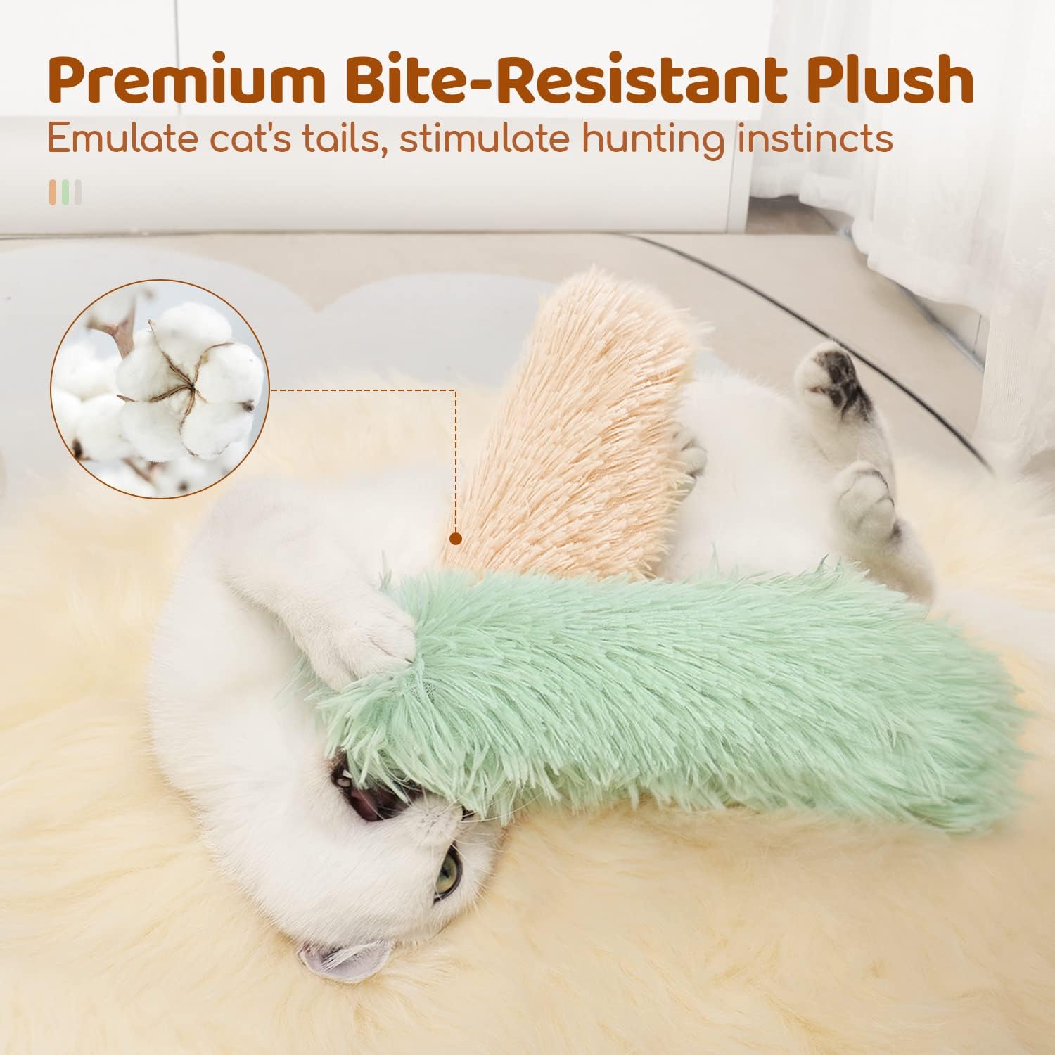 Cat chewing and kicking durable plush toy
