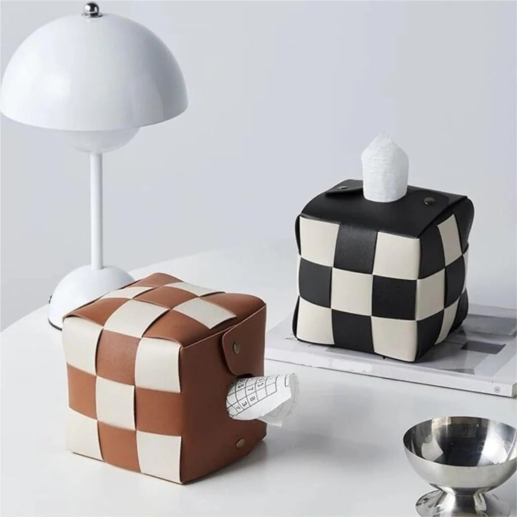 Close-up of Black and White Checkered Pattern