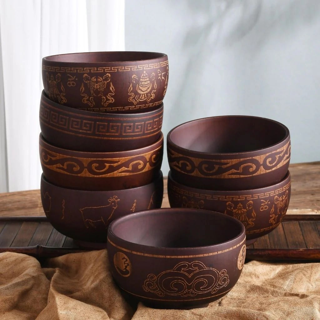Decorative Wooden Bowl as Table Centerpiece
