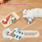 Kitten kicking and chewing Christmas catnip toy