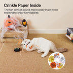 Plush cat kicker toy with crinkle sound and embroidery