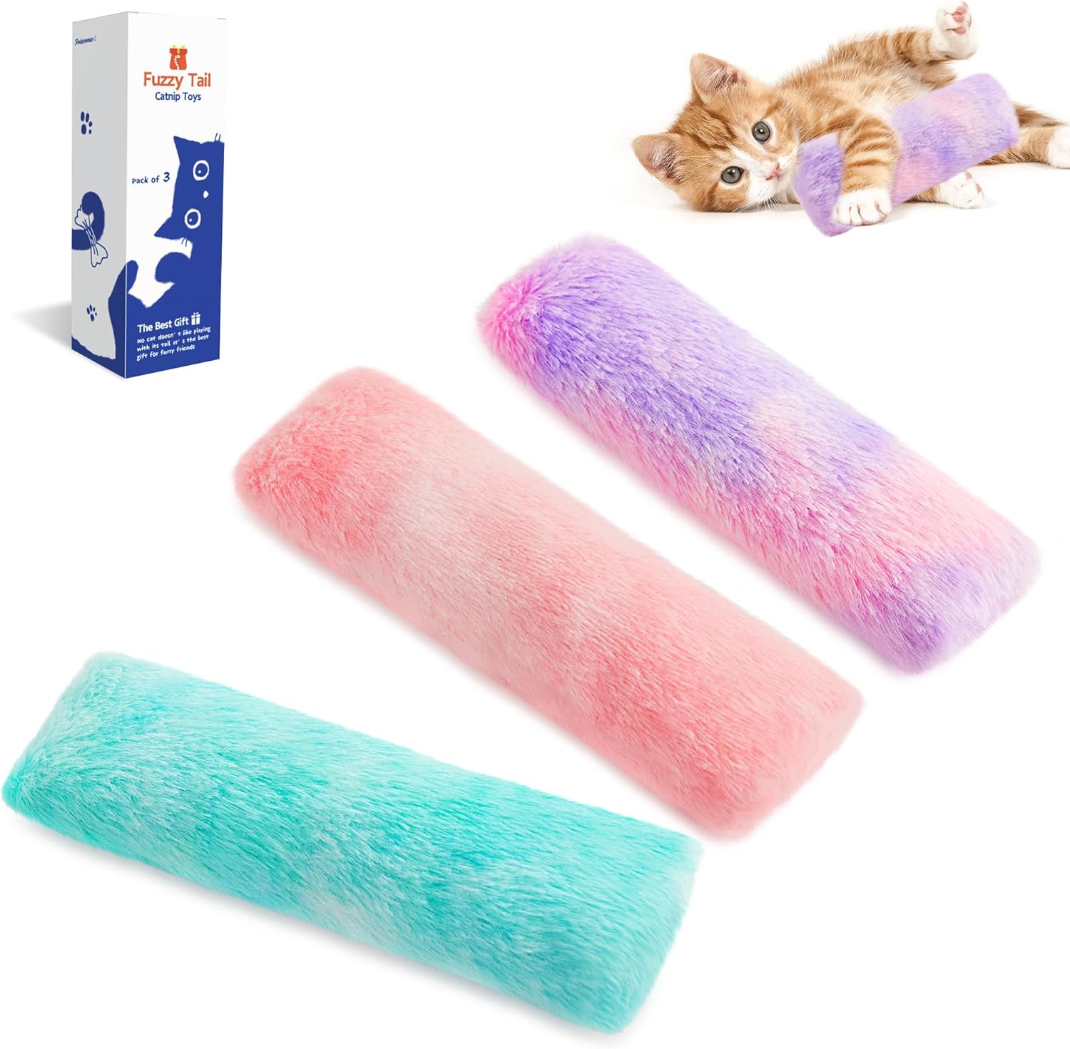 Soft plush cat kicker pillows with crinkle sound