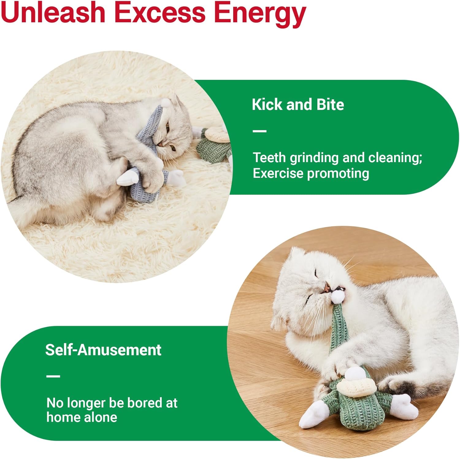 Soft plush cat toy with crinkle sound hat